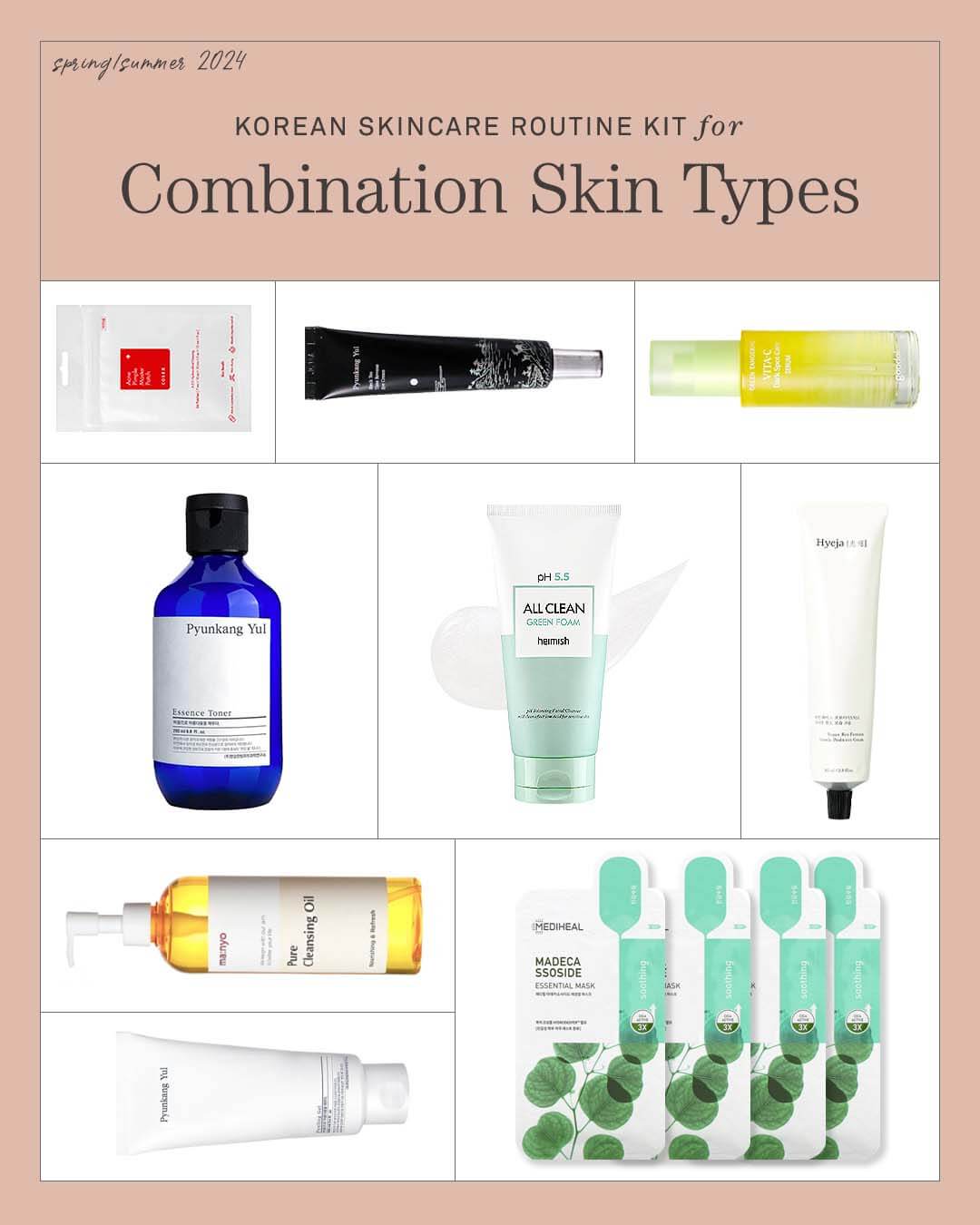  Ohlolly Korean Skincare Best Seller K-beauty Routine Kit for Combination Skin