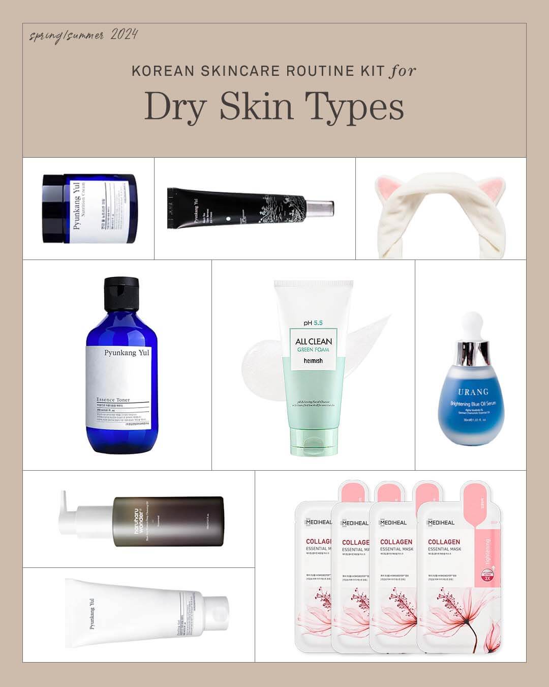 Ohlolly Korean Skincare Kit for Dry Skin Types