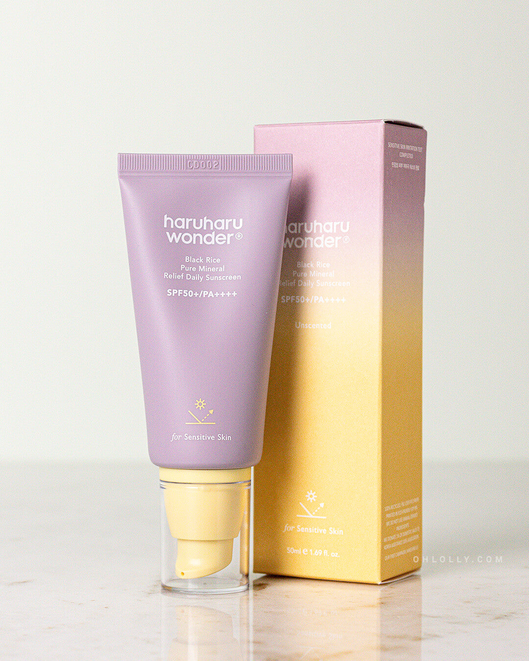 Ohlolly Korean Skincare Haruharu Wonder Black Rice Pure Mineral Relief Daily Sunscreen