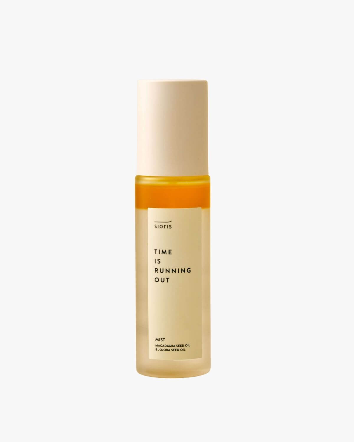 Sioris Time Is Running Out Mist with macadamia seed oil and jojoba seed oil.