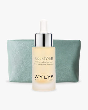 Liquid V-Lift & Sage Verte Makeup Bag