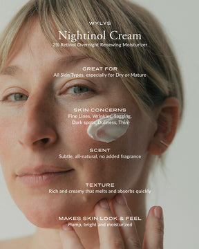 WYLYS Nightinol Cream 2% Triple Retinol Night Repair Cream Rich Fragrance-free Cream for Anti-aging, Redness reduction, Plump, Brighter Skin