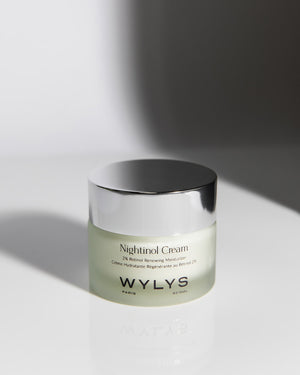 WYLYS Nightinol Cream 2% Triple Retinol Complex Night Repair Cream Rich Cream for Anti-aging, Redness reduction, Plump, Brighter Skin, WYLYS Nightinol Cream – algae peptides and ceramides to smooth wrinkles, firm skin, and boost radiance. Hero. Made in France.