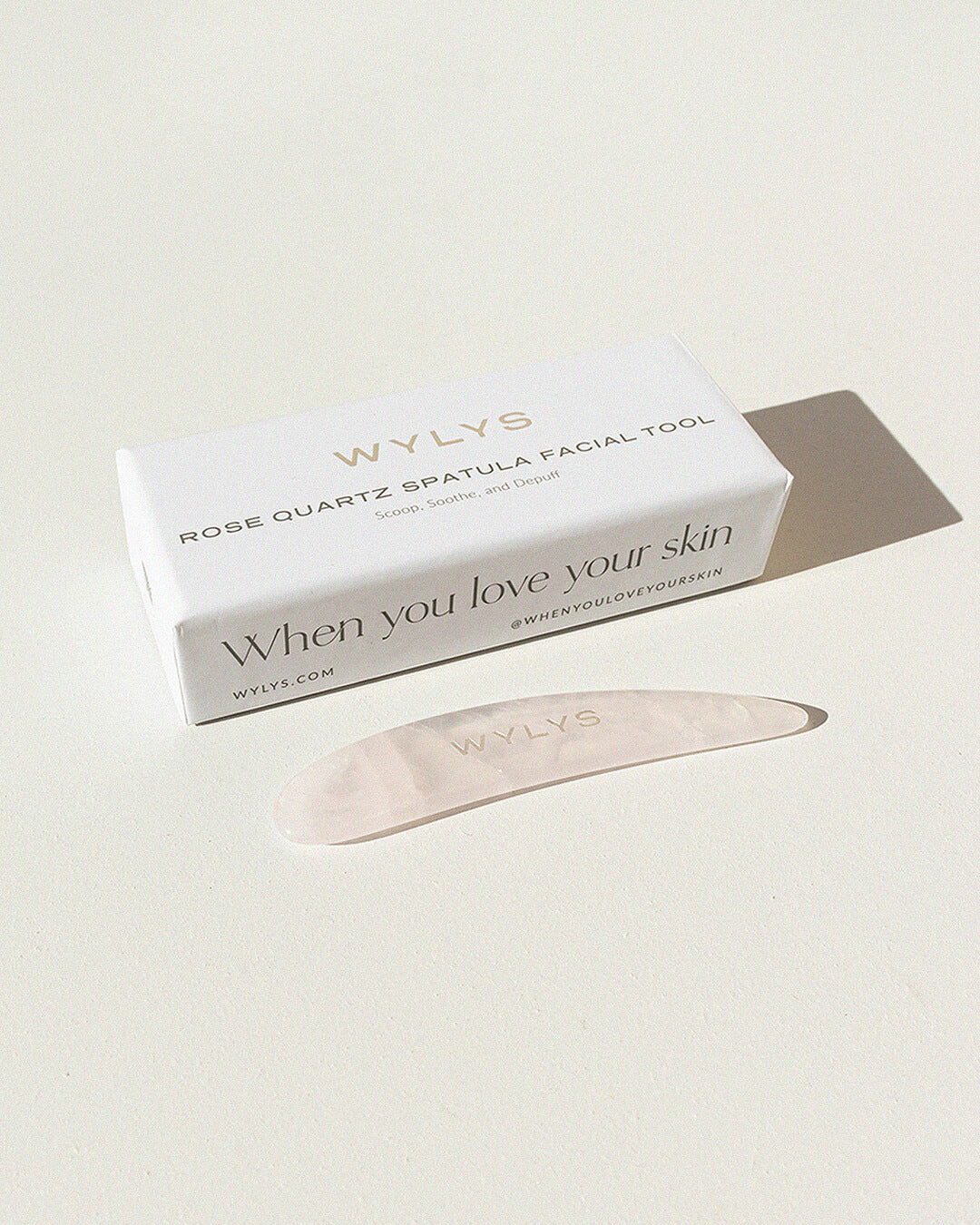 WYLYS Rose Quartz Spatula Facial Tool Facial Tool to Scoop, Soothe, and Depuff 100% Natural Stone