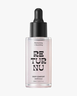 Returnu Deep Comfort Ampoule bottle with birch water and ceramides on white background
