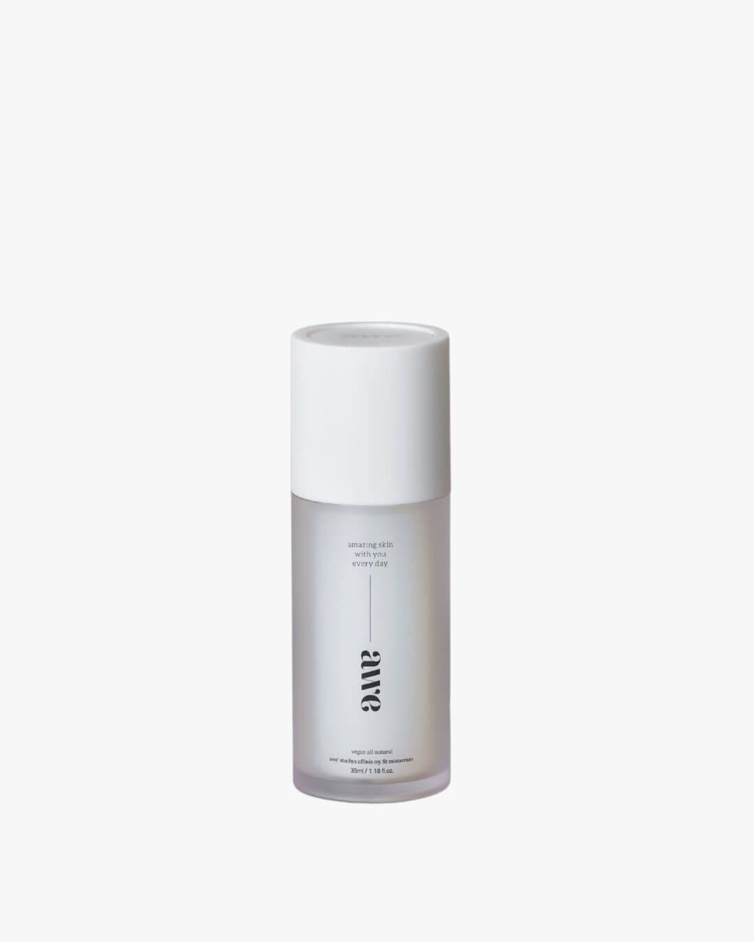 Awe vegan all-natural firming mist serum bottle against a clean white background.