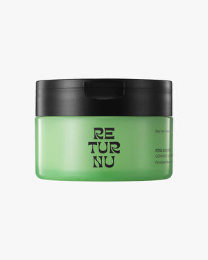 Returnu Poreshooter Gommage Cleansing Balm jar with persimmon leaf extract on white background