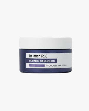 Container of Heimish RX Retinol Bakuchiol Hydrogel Eye Patch. Vegan, cruelty-free for sensitive skin and hydration.