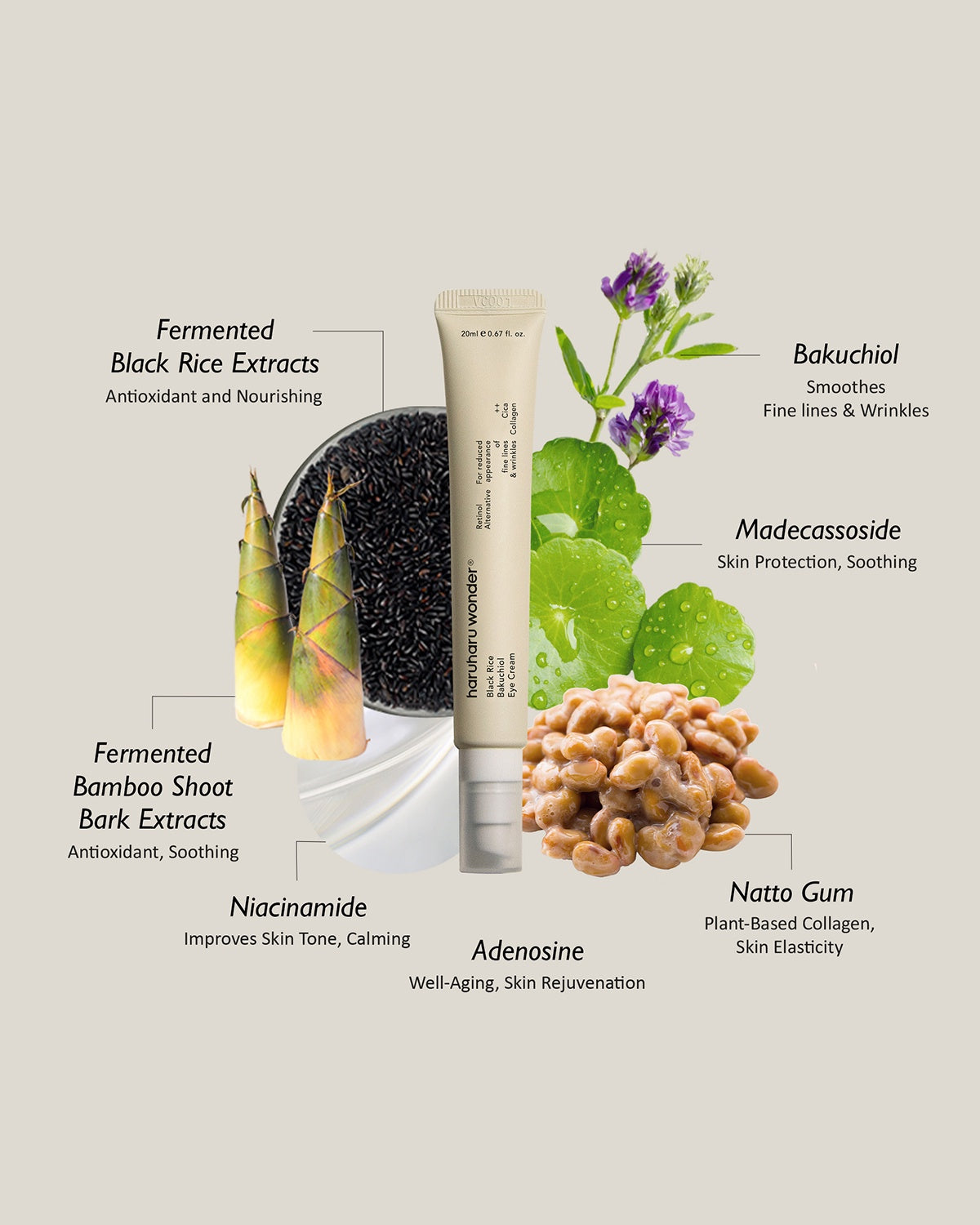 haruharu wonder Black Rice Bakuchiol Eye Cream_Retinol alternative, hydrating eye cream