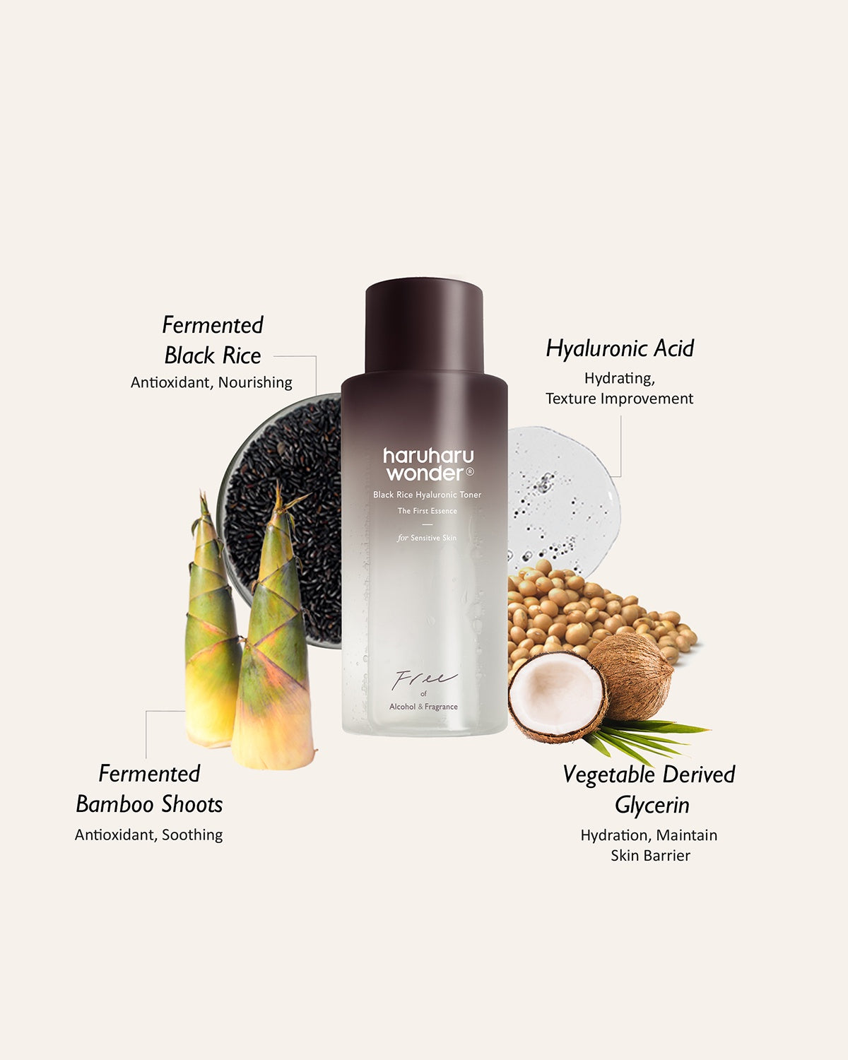 haruharu wonder Black Rice Hyaluronic Toner for Sensitive Skin_Vegan Fragrance-Free Hydrating Toner