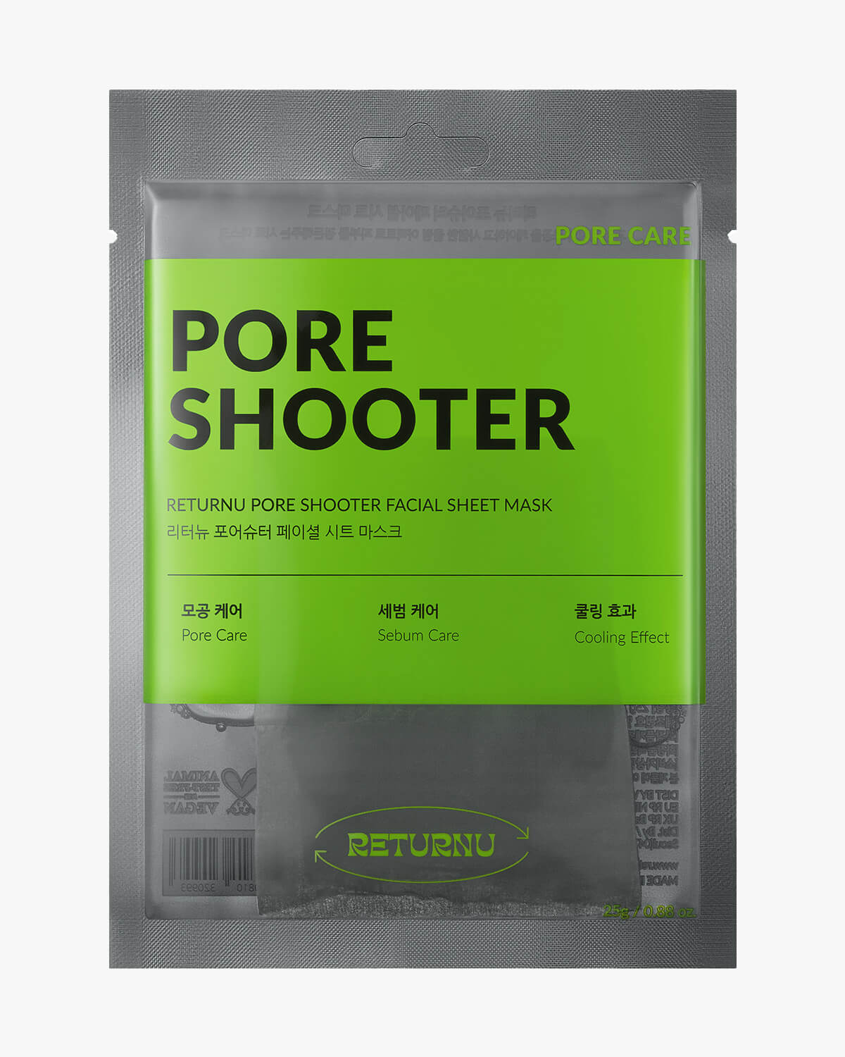 Returnu Poreshooter Facial Sheet Mask_Instant Cooling & Pore-Tightening Sheet Mask