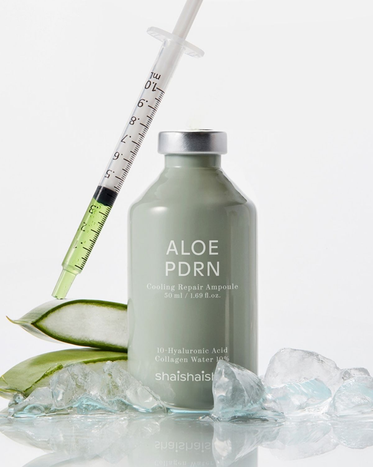 shaishaishai Aloe PDRN Cooling Repair Ampoule_Instant Cooling Ice-Glow Skin Treatment with Vegan Collagen & PDRN