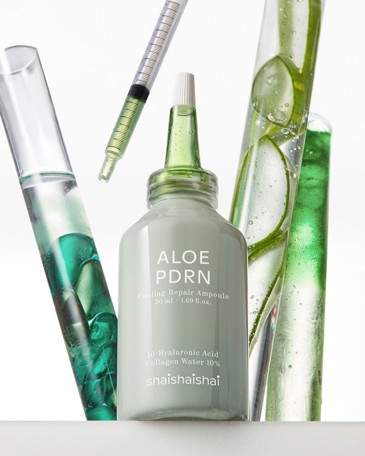 shaishaishai Aloe PDRN Cooling Repair Ampoule_Instant Cooling Ice-Glow Skin Treatment with Vegan Collagen & PDRN
