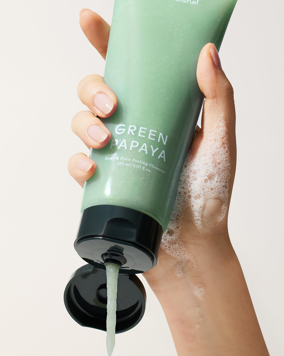 shaishaishai Green Papaya Body & Face Peeling Cleanser_Gentle Exfoliating Face & Body Cleanser for Smooth, Hydrated Skin