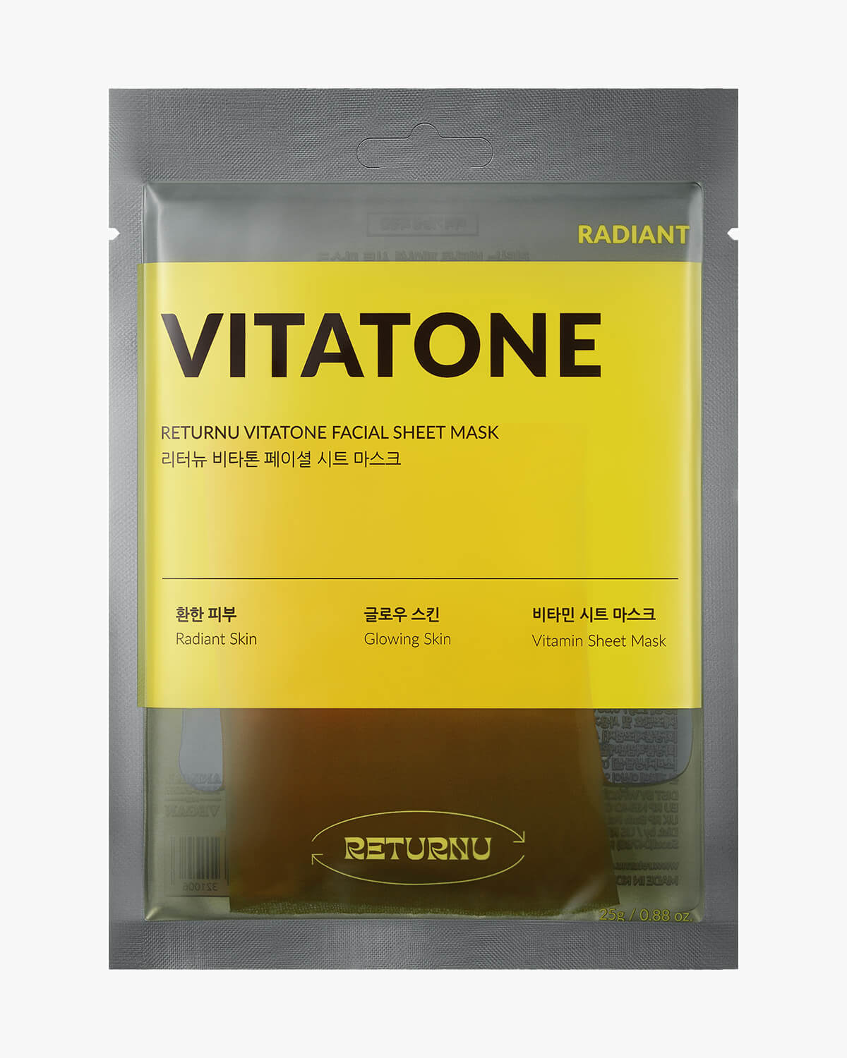 Returnu Vitatone Facial Sheet Mask_Radiance-Boosting Vitamin C Sheet Mask