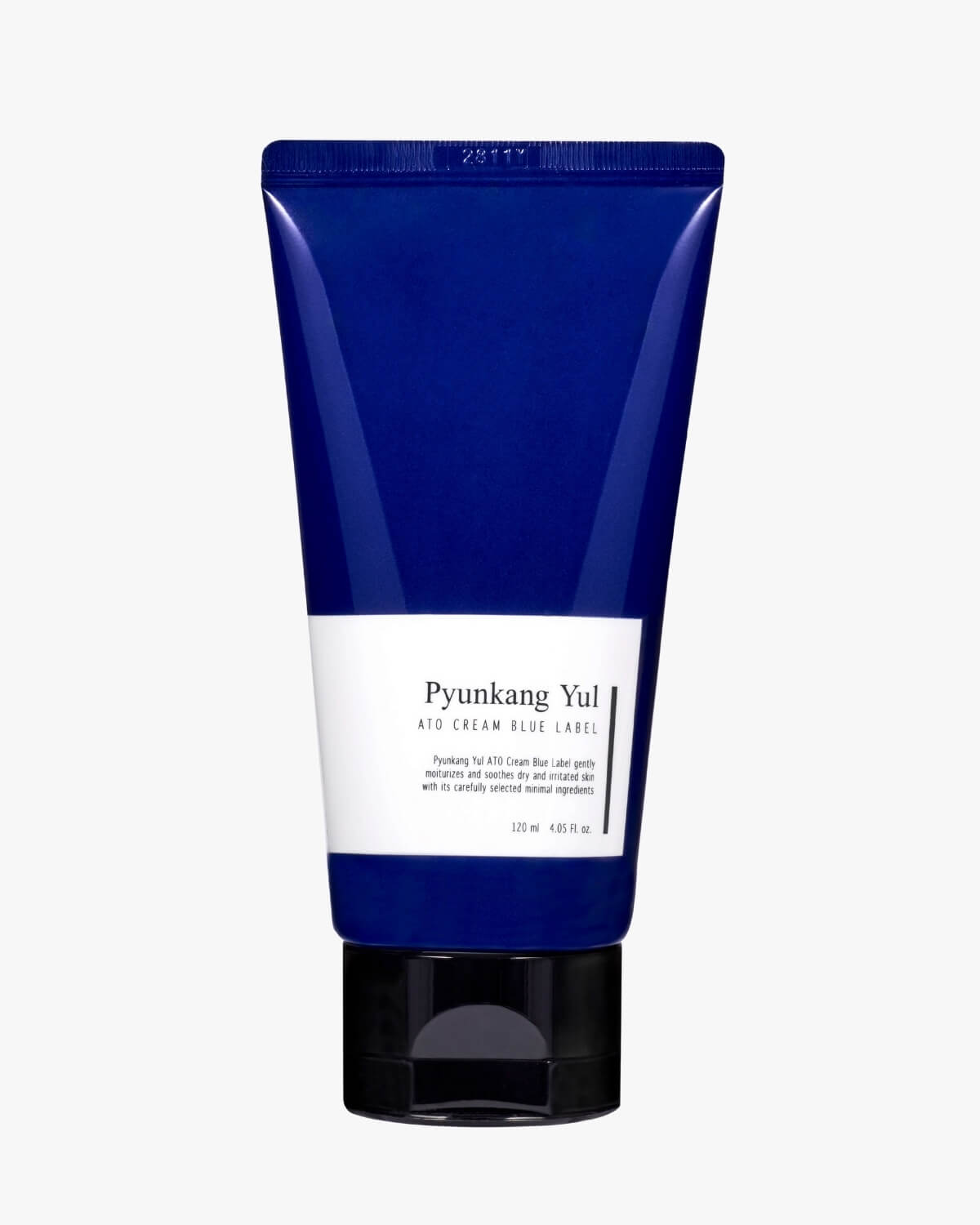 A blue tube of Pyunkang Yul ATO Cream Blue Label with a white label and black cap.