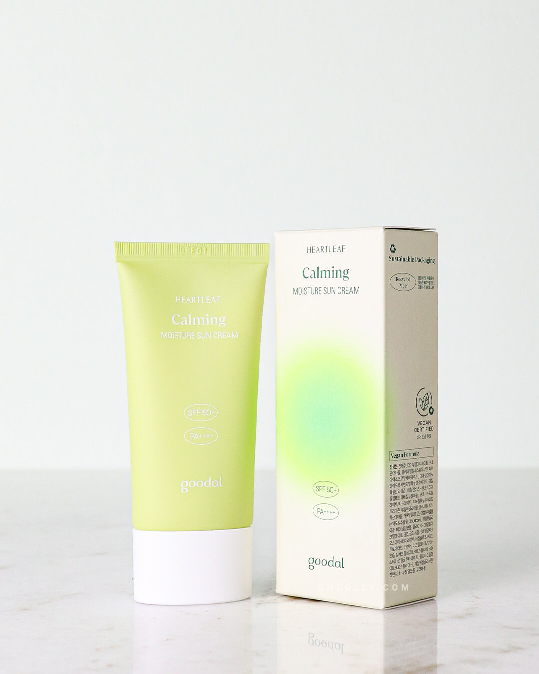Ohlolly Korean Skincare Goodal Heartleaf Calming Moisturizing Sun Cream